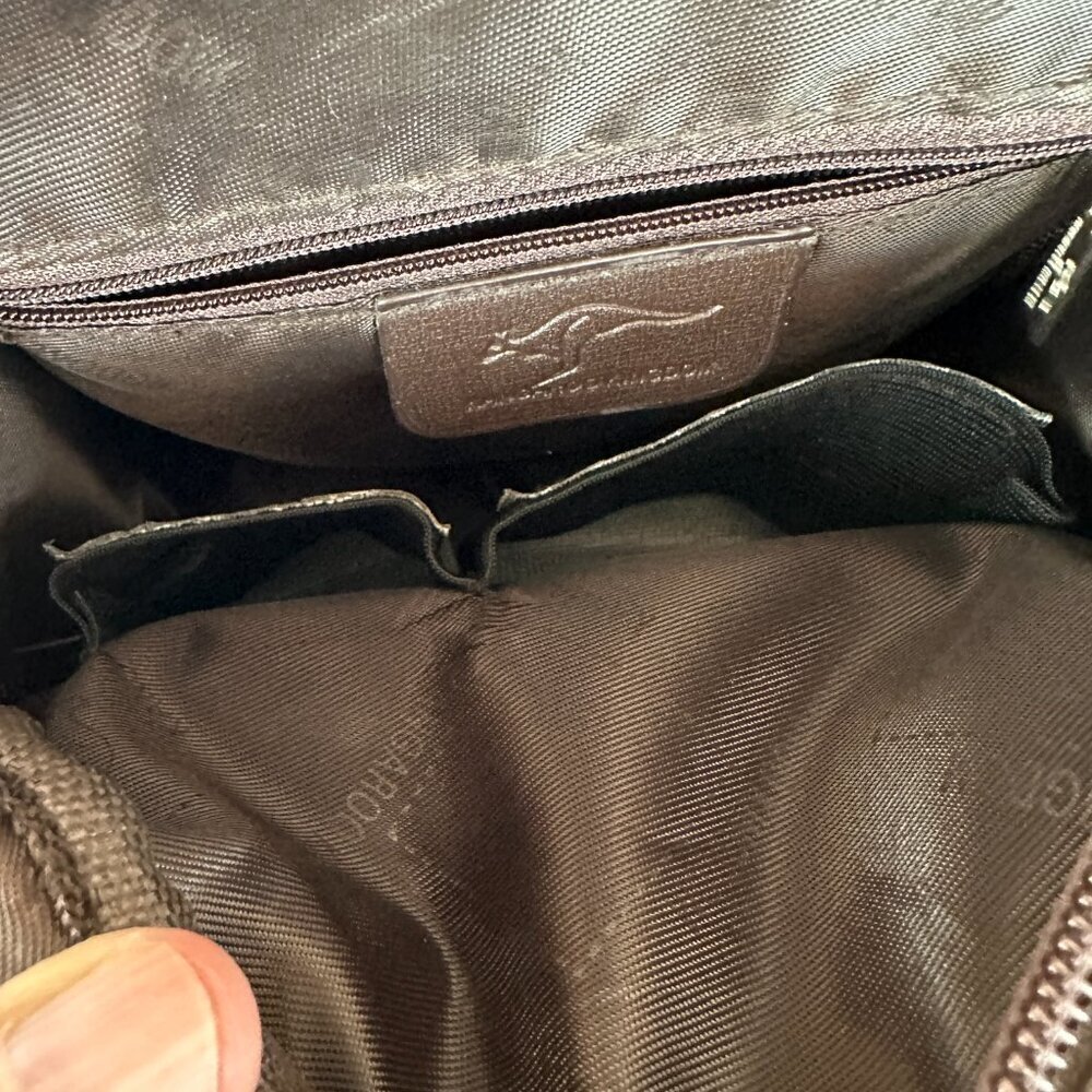 KANGAROO KINGDOM BRAND MEN LEATHER MESSENGER SHOULDER BAG, BROWN - Picture 9 of 13